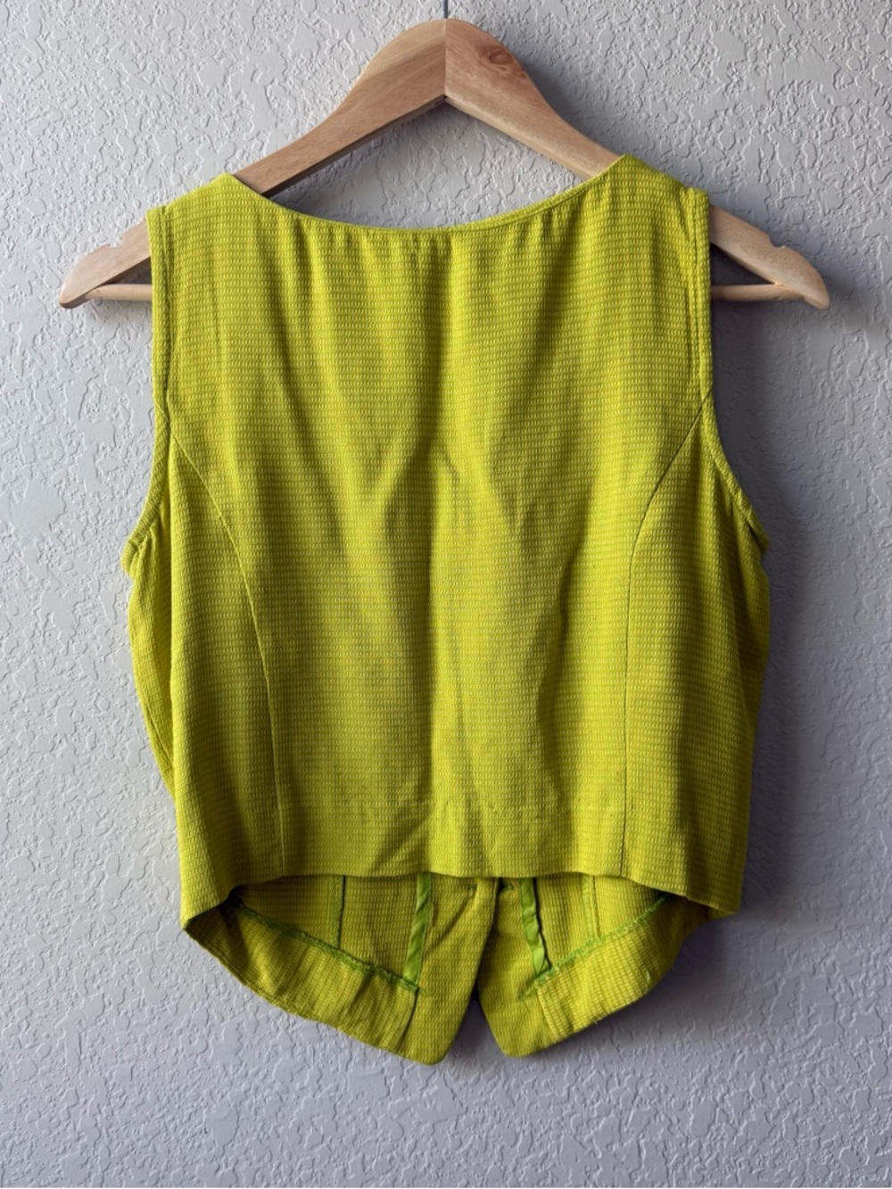 Vintage Gantos Lime Green Button-Front Vest - Picture 2 of 3